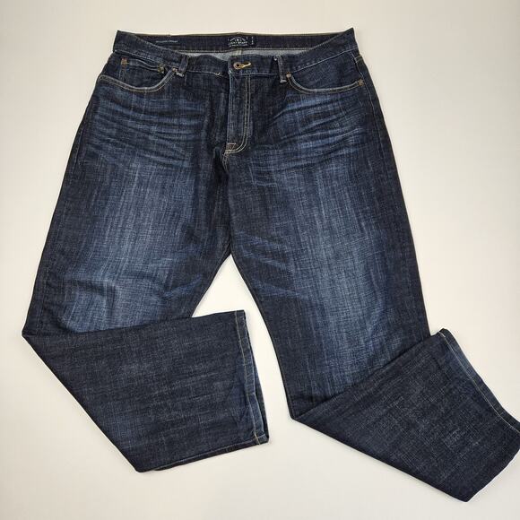 Lucky Brand 329 Classic Straight Fit‎ Men's 40x30 Stretch Dark Wash Denim Blue - Picture 2 of 10